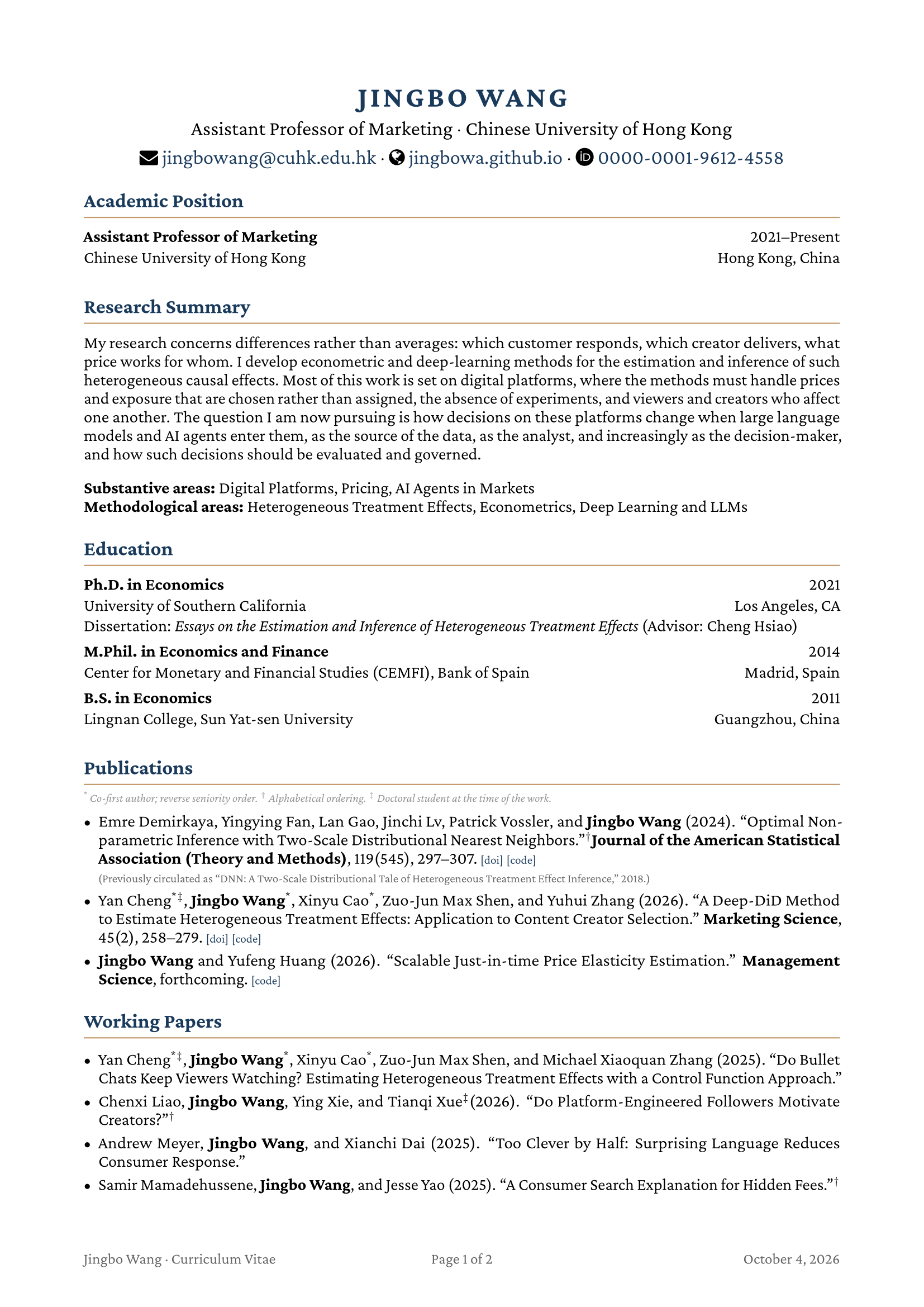 Curriculum vitae, page 1